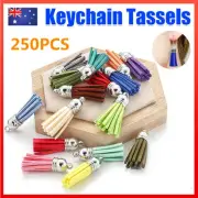 250X Leather Key Chain Ring Tassel Pendants Bulk Mixed DIY Craft Jewelry Making~