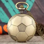 Old Fashion Football Soccer Design Unisex Quartz Analog Pocket Watch 80CM Chain