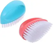 Didiseaon 2Pcs Nail Cleaning Brush Multi Functional Nail Dust Cleaner Brushes for Manicure Ergonomic Design Nordic for Home Travel and