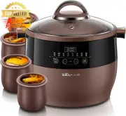 4.5L Electric Stew Pot Slow Cooker 600W Ceramic Inner Smart Timer Soup Maker