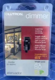Lutron Ariadni Slide Single-Pole Toggle Light Dimmer Switch White AY-600PH Black