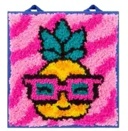 Playmonster Latchkits Latch Hook Pineapple Mini Rug Craft Activity #1804