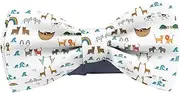 [KAWAMOUSE] Adjustable Pre-tied bow tie for Men (Noahs Ark Pattern) Elegant Cute Bowties for Dogs Cats Pets, Pattern as Shown