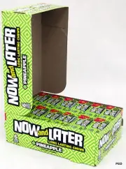 Now and Later Pineapple Candy Chews 6 Piece 24 Count Bars Bulk Taffy Candies