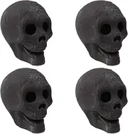 4pcs Fireproof Fire Pit Skull, Fireproof Imitated Human Skull Ceramic Fireproof Rock, Halloween Skull Shaped Fire Stones for Fire Pit Bonfire Campfire Fireplaces Halloween Decor