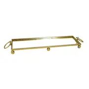 Eliza Large Rectangle Iron Mirror Tray with Handles - Gold