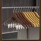 Wood Hangers Equipped with Clip Suit Set Clothes Rack Integrated Storage Tools
