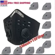 Cycling Face Mask Sport PM2.5 Running Carbon Filter Washable+10 filters