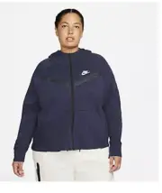 DA2044-410 New with tag Nike women Plus Tech Fleece hooded Full Zip jacket $120