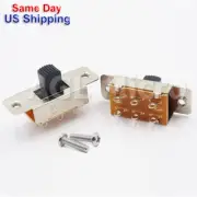 10pcs On/Off/On 3 Position DPDT 2P3T Panel Slide Switch 6A/125V 3A/250V w/screws