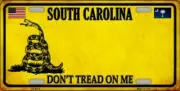 SOUTH CAROLINA DON'T TREAD ON ME FLAG METAL AUTO TAG LICENSE PLATE 6X12 (NEW)