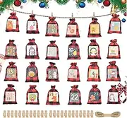 Christmas Advent Calendar Bags - 24 Days Countdown Drawstring Bags | Christmas Advent Calendar Bag Set, 2024 Christmas Countdown Calendar for Kids, Children, Toddler, Girls, Boys, Family