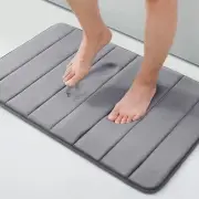 Badezimmer Teppich Badematte Badvorleger Saugfähig Rutschfest Memory Grau B1120
