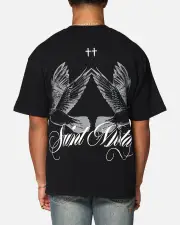 [SAINT MORTA] Saint Morta Dover Drop Shoulder T-shirt Black - Size XL XL Black