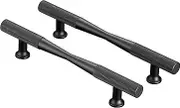 CILEYTION Cupboard Handles - 10 Pack, 128mm Hole Spacing (180mm Length) Black Kitchen, Drawer, and Wardrobe Handles
