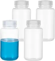 Zerodeko 4Pcs Refillable Transparent Plastic Bottles for Travel Laboratory Use Lightweight Liquid Chemical Sample Containers for Toiletries Daily Storage