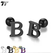 TT Surgical Steel Initial Letter B Ear Cartilage Tragus Earrings (TR77B) NEW