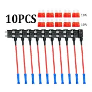 10 * Car Add-a-circuit Fuse TAP Adapter 10A Standard ATO ATC Blade Fuse Holder