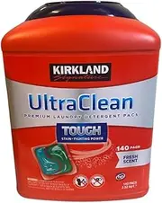 Kirkland Ultra Clean Tough Laundry Detergent Pacs 140 Pacs 2.52kg