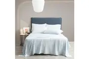 Ddecor Home Microfiber Bed Sheet w Pillowcase Set Vintage Washed Blue