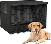 Dog Kennel Cover - Dog Cage Cover with Reinforced Edges | Waterproof and Windproof Pet Crate Cover with Secure Straps, Waterproof and Breathable Kennel Cover for Indoor and Outdoor Use