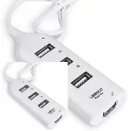 2-USB 2.0 Hi-Speed 4-Port Splitter Hub For PC Notebook High Speed Computer White