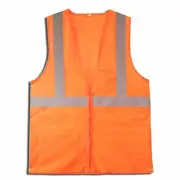 Lot of 24 Class 2 ORANGE Hi-Viz ANSI Safety Vests with Zipper M-5XL New