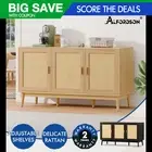 ALFORDSON Buffet Sideboard Cabinet Cupboard Rattan Storage Kitchen Hallway Doors