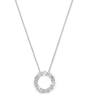 Diamond Circle Pendant Necklace in 14K White Gold, 2.0 ct. t. w.