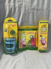 NEW Kid's Crayola Brush Buddies Toothbrush Blue Cup Flossers Tooth Paste & Cap