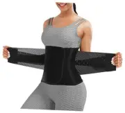 Waist Trainer Belt for Women Man - Waist Trimmer Ab Belt - Small Upgrade Black