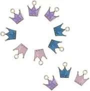 [NUOBESTY] Alloy Crown Pendant Kit 30pcs Versatile Diy Jewelry and Craft Decorations Random Color
