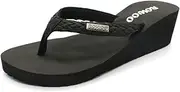 [ONEHOO] Women Platform Wedge No-Slip Thong Flip Flops High Heels Beach Dressy Sandals