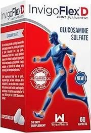 InvigoFlex® D - 1500mg of Glucosamine Sulfate (Classic Formulation) - Premium Joint Pain Relief Supplement for Knees, Hands, Back, and Hip Support by InvigoFlex: Glucosamine Sulfate, Caplets - 60 Ct