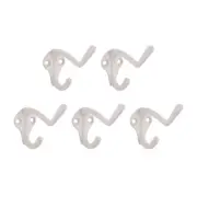Double Hat and Coat Hook White 5-Pack – Design House 188136
