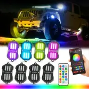 AUXBEAM 8x RGB LED Rock Light Multicolor Neon Underglow Light APP&Remote Control