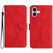 Stitching Embossed Leather Phone Case, For iPhone 16, For iPhone 15 Pro Max, For iPhone 15 Pro, For iPhone 15 Plus