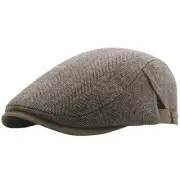 Mens Herringbone Tweed Newsboy Cap Flat Ivy Gatsby Hat Adjustable Cabbie Cap ...
