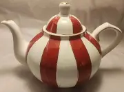 Grace Teaware Teapot Red And White Stripes New