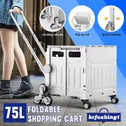 Shopping Cart Trolley Grocery Storage Foldable Luggage Basket Wheels Shop Crate