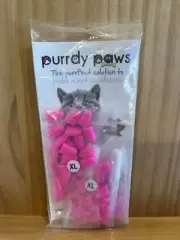 Soft Nail Caps For Dog Claws ( LIPSTICK PINK ) * Purrdy Paws * Sizes XL 40pack