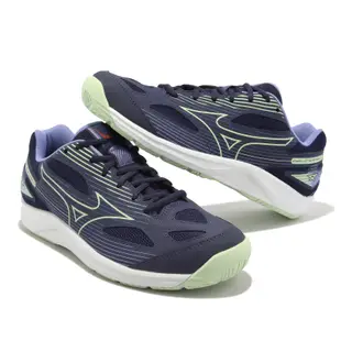 Mizuno 排球鞋 Cyclone Speed 4 紫 綠 男鞋 緩震 羽桌球鞋 美津濃 V1GA2380-11