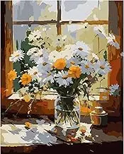 Paint by Number for Adults. Little Daisy Paint by Numbers for Adults Beginner Drawing Paintwork with 3 Paintbrushes Paint Canvas Oil Painting 16” x 20”