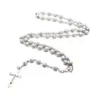 8mm Round Beads Rosary Necklace Jesus for Cross Pendant Necklaces Jewe