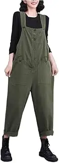 [YiKeGuiHuaShu] Petite Plus Size Denim Overalls for Women, Loose Slimming and Workwear Jumpsuit