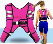 Gymnastics Power Weighted Vest 6 10 12 lbs - Removable Weights - Machine Washable. Body Weight Vest with Reflective Stripe, Size-Adjustable Workout Equipment for Strength Training, Walking, Jogging, Running for Men Women