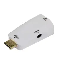 在飛比找Yahoo奇摩購物中心優惠-Bravo-u HDMI(公) to VGA(母) 白色鍍金