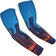 [FSCEV] Chicago Night Sun Protection Arm Sleeves Outdoor Essentials Cooling Compression Golf Hiking Cycling