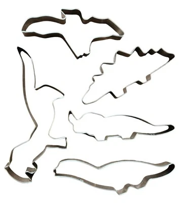 5 Pack Stainless Steel Dinosaur Cookie Cutter Set Biscuit Cutter for Baking