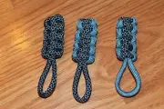 paracord zipper pull - blue diamond print and baby blue